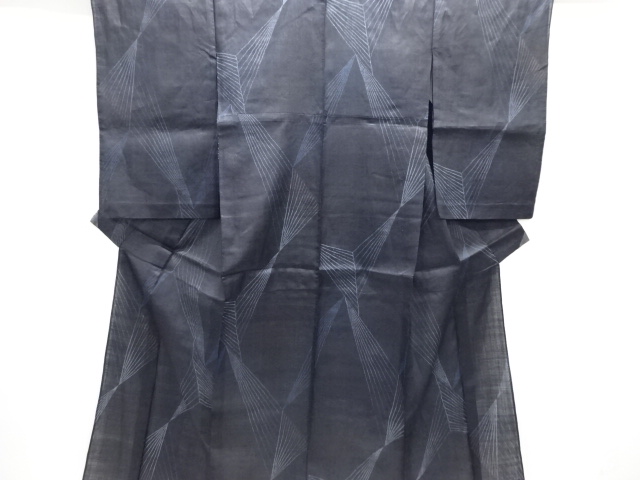 アンティーク　本場宮古上布　抽象模様織り出し着物(着用可)